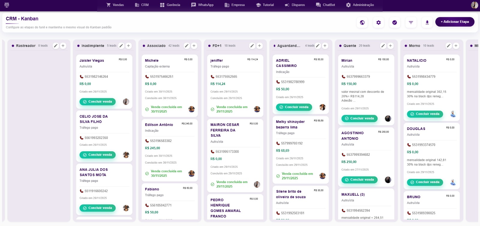 Screenshot CRM Kanban Heaven